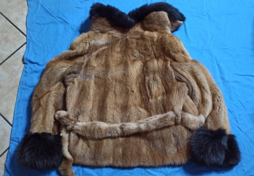 Mahogany mink fur with fox - with,
